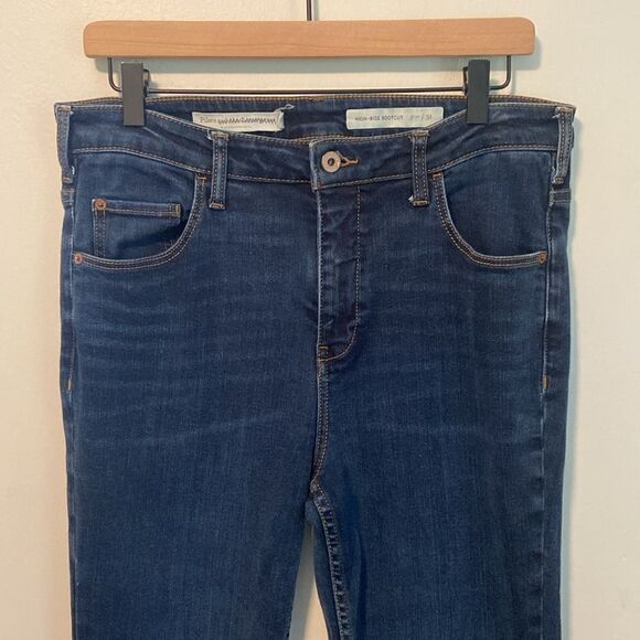 Pilcro & The Letterpress Dark Wash High Rise Button Hem Bootcut Jeans Size 31 - Picture 2 of 11